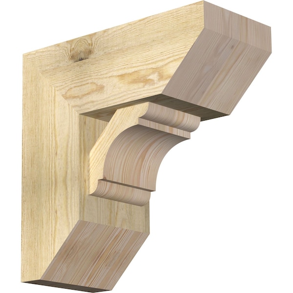 Ekena Millwork Olympic Slat Rough Sawn Bracket w/ Offset Brace, Douglas Fir, 8"W x 18"D x 18"H BKT0806X18X18OLY06RDF - main